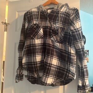 Bluenotes Black and White Plaid Button Down Shirt